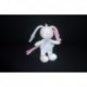 DOUDOU LAPIN SEMI PLAT ATTACHE TETINE SUCRE D'ORGE