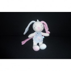 DOUDOU LAPIN SEMI PLAT ATTACHE TETINE SUCRE D'ORGE