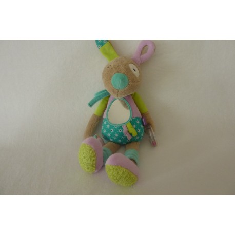 DOUDOU LAPIN PELUCHE ACTIVITES D'EVEIL BABYSUN