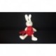 DOUDOU LAPIN SEMI PLAT ATTACHE TETINE SUCRE D'ORGE
