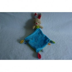 DOUDOU LAPIN PELUCHE AVEC MOUCHOIR OUATOO BABY