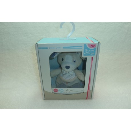 DOUDOU CHIEN PELUCHE AVEC MOUCHOIR SUCRE D'ORGE
