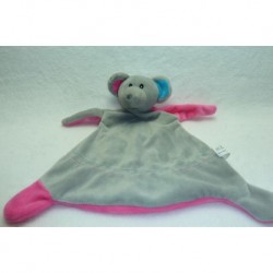 DOUDOU SOURIS GRIS ET ROSE TOI TOYS