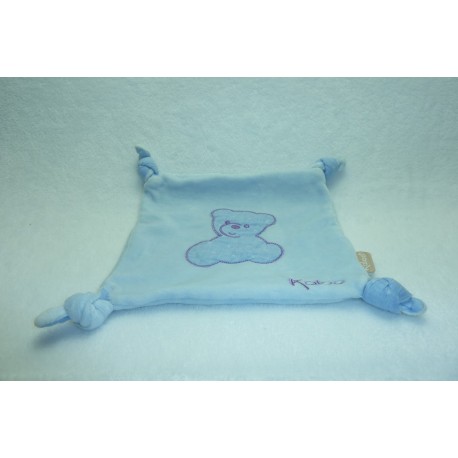 DOUDOU OURS PLAT BLEU COMME NEUF KALOO