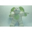 DOUDOU LAPIN PELUCHE ECRU, VERT GIPSY