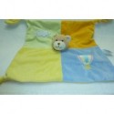 DOUDOU OURS NUAGE MONGOLFIERE BRODES VERT ORANGE JAUNE BLEU TRES BON ETAT GIPSY