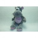 DOUDOU HIPPOPOTAME PELUCHE GRIS ET ROSE MARQUES INCONNUES