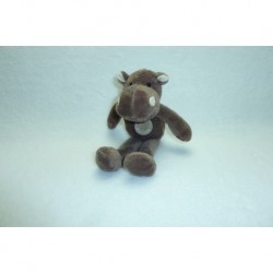 DOUDOU HIPPOPOTAME PELUCHE PANTIN 25 CM MARRON TAUPE DC2158RG ROLAND GARROS