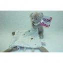 DOUDOU OURS PELUCHE AVEC MOUCHOIR MOTIFS ETOILES NEUF POMMETTE