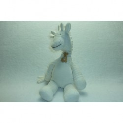 DOUDOU GIRAFE PELUCHE BLANC MATIERE BIO NEUF HAPPY HORSE