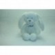 DOUDOU LAPIN PELUCHE BLANC MOTIF PETITS POIS POMMETTE