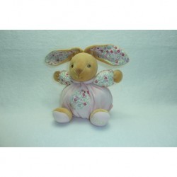 DOUDOU LAPIN PELUCHE COLLECTION LIBERTY ROSE FLEURS 18 CM KALOO