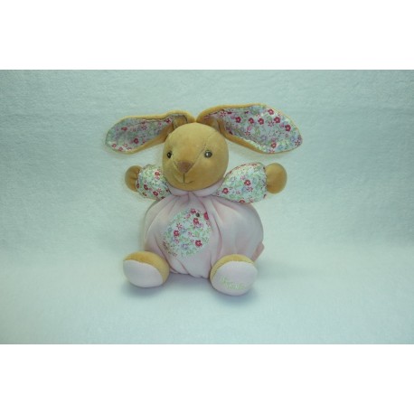 DOUDOU LAPIN PELUCHE COLLECTION LIBERTY ROSE FLEURS 18 CM KALOO