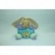 DOUDOU LAPIN PELUCHE TURQUOISE MAUVE 19 CM KALOO