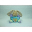 DOUDOU LAPIN PELUCHE TURQUOISE MAUVE 19 CM KALOO