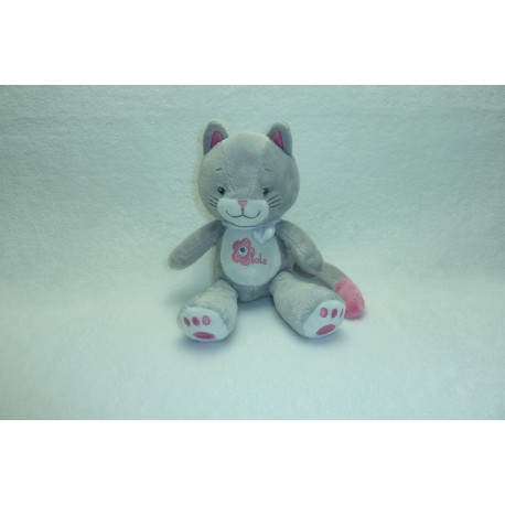 DOUDOU CHAT PELUCHE GRIS ROSE ARTHUR ET LOLA