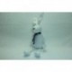 DOUDOU LAPIN PELUCHE BLANC ECHARPE GRISE MONOPRIX