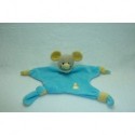 DOUDOU SOURIS TURQUOISE JAUNE MAXITA