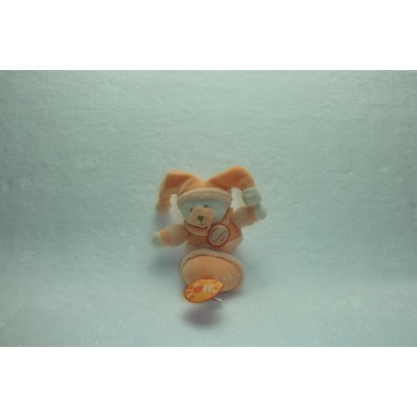 DOUDOU OURS HOCHET DOUCEUR MACARON SAUMON DOUDOU ET COMPAGNIE