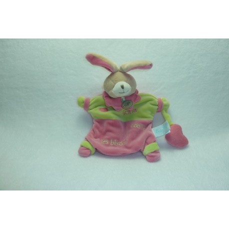 DOUDOU LAPIN MARIONNETTE FIONA ADORE LES BISOUS BABY'NAT