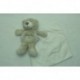 DOUDOU OURS SEMI PLAT AVEC MOUCHOIR SUCRE D'ORGE