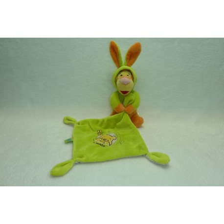 DOUDOU TIGRE TIGROU PELUCHE MOUCHOIR DEGUISE EN LAPIN DISNEY