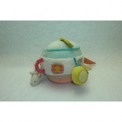 DOUDOU BALLE PELUCHE EVEIL BISCOTTE ET POMPON MOULIN ROTY