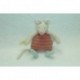 DOUDOU SOURIS PELUCHE PETIT MODELE BISCOTTE ET POMPON MOULIN ROTY