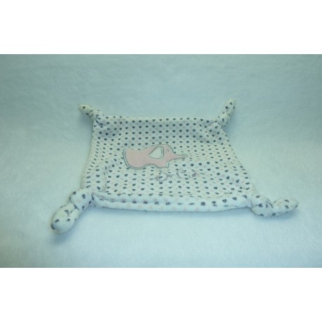DOUDOU CARRE PLAT ELEPHANT POMMETTE