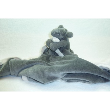 DOUDOU ÂNE PELUCHE PACO AVEC COUVERTURE POUDRE D'ETOILES NOUKIE'S