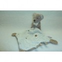 DOUDOU OURS PELUCHE AVEC MOUCHOIR MOTIFS ETOILES POMMETTE