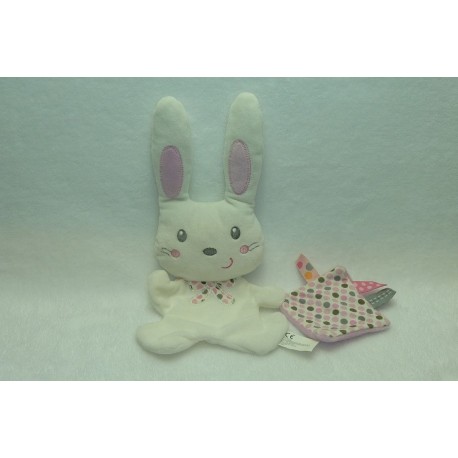 DOUDOU LAPIN SEMI PLAT AVEC MOUCHOIR NICOTOY SIMBA DICKIE