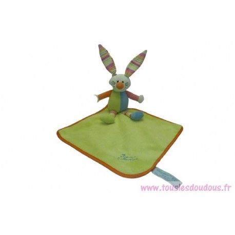 Doudou lapin peluche mouchoir SOS Doudou Tiamo Collection