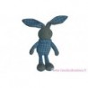 Doudou peluche lapin vichy bleu blanc SOS doudou Klorane