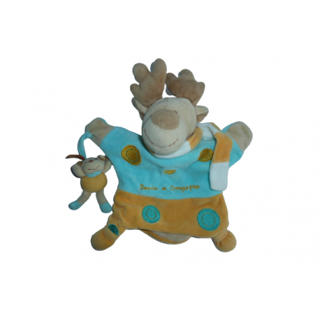 Doudou renne marionnette et son petit DC1489 SOS doudou Doudou et Compagnie