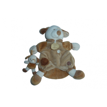 Doudou chien Daffy marionnette et son petit DC1562 SOS doudou Doudou et Compagnie