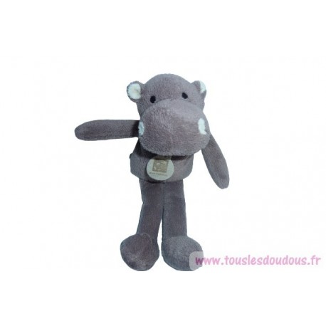 Doudou hippopotame peluche DC2158RG SOS doudou Roland Garros