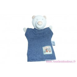 Doudou ours marionnette La Grande Famille SOS doudou Moulin Roty