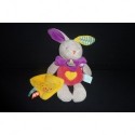 DOUDOU LAPIN AVEC MOUCHOIR COLLECTION LES ZETIK'T BABY'NAT