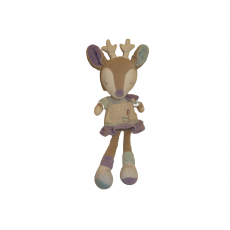 Doudou renne peluche noisette Sauthon