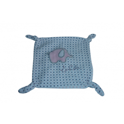 Doudou carré plat éléphant pommette