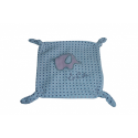 Doudou carré plat éléphant pommette