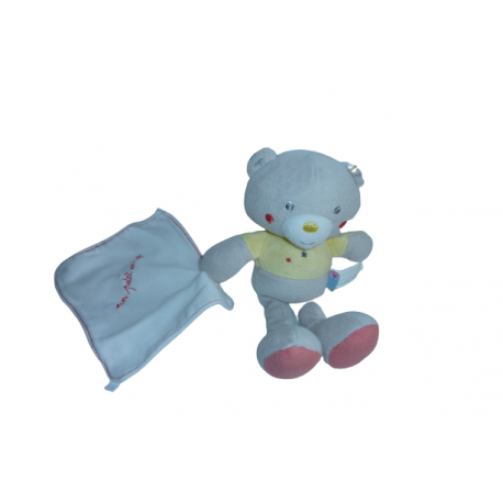 Doudou ours peluche mouchoir Sucre d'Orge