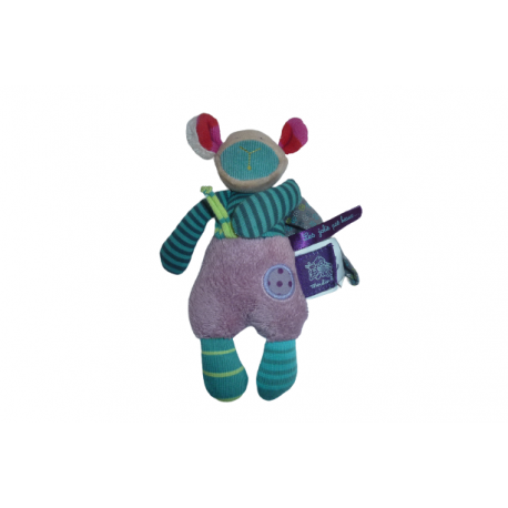 Doudou mouton attache tétine Les jolis pas beaux Moulin Roty