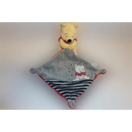 Doudou ours Winnie l'Ourson peluche mouchoir Disney