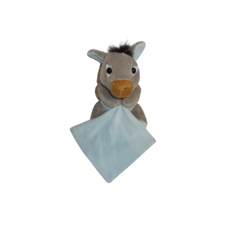 Doudou âne peluche mouchoir Corsica Textisun