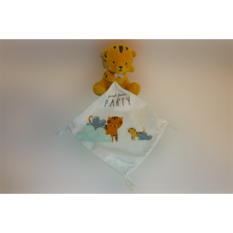 Doudou tigre peluche mouchoir Nicotoy
