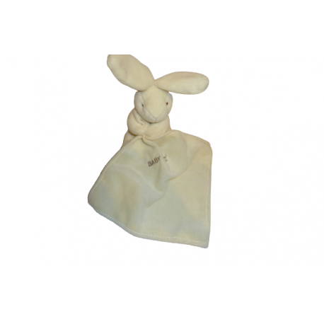 Doudou lapin peluche mouchoir thème Naturel écru BN3521 Baby'Nat