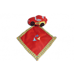 Doudou peluche mouchoir Cars Flash Mac Queen Disney