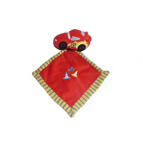 Doudou peluche mouchoir Cars Flash Mac Queen Disney